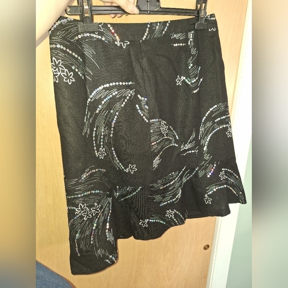 Vintage Rodan Made In Canada Sequin Floral Skirt Size 11/12